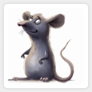 Cute Rat Drawing Sticker